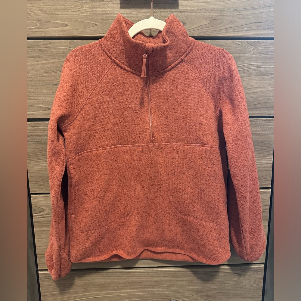 NWT. Old Navy, Cozy Burnt Orange Quarter-Zip Pullover